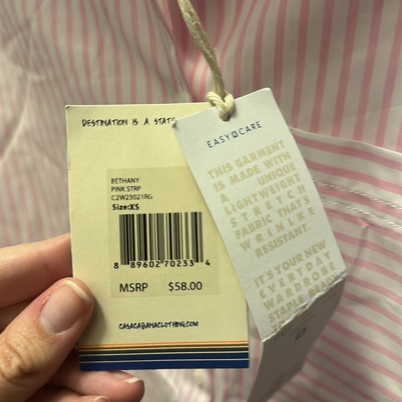 Coco Cabana Bethany Pink Strip Top NEW - Picture 6 of 9